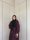 HR-0136H&R ButikHen-Tesi Katkat Elbise Mürdüm