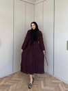 HR-0136H&R ButikHen-Tesi Katkat Elbise Mürdüm