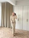 HR-0103H&R ButikHep- Arde Taşlı Elbise Bej