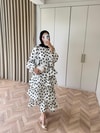 HR-1021H&R ButikHew- Asi Ponpon Elbise Beyaz