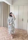 HR-1021H&R ButikHew- Asi Ponpon Elbise Beyaz