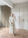 HR-0035H&R ButikHew-Elin Puantiyeli Elbise Beyaz Vizon