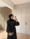HR-0033H&R ButikHew-Elin Puantiyeli Elbise Siyah