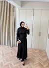 HR-0852H&R ButikHew- Kampanyalı Saten Elbise Siyah