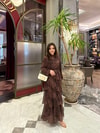 ELB-190H&R ButikHew- Pera Kat Kat Elbise Kahve