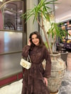 ELB-190H&R ButikHew- Pera Kat Kat Elbise Kahve