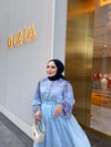 HR-1098H&R ButikHew- Qala Çiçekli Elbise Mavi