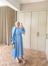 HR-1539H&R ButikHot- Gilara Kolları Lastikli Elbise Bebe Mavi