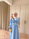 HR-1539H&R ButikHot- Gilara Kolları Lastikli Elbise Bebe Mavi