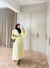 HR-1539H&R ButikHot- Gilara Kolları Lastikli Elbise Sarı