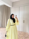 HR-1539H&R ButikHot- Gilara Kolları Lastikli Elbise Sarı