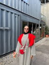 HR-3233H&R ButikHr- Desina Çizgili Elbise Siyah