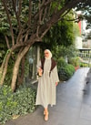 HR-3233H&R ButikHr- Desina Çizgili Elbise Kahve