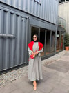 HR-3233H&R ButikHr- Desina Çizgili Elbise Siyah