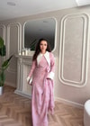 HR-1197H&R ButikKyl - Gül Desenli Şifon Elbise Pembe
