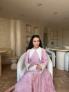 HR-1197H&R ButikKyl - Gül Desenli Şifon Elbise Pembe