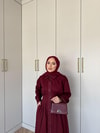 elbs-1630H&R ButikLina Gabardin Elbise Bordo