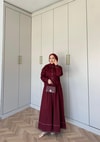 elbs-1630H&R ButikLina Gabardin Elbise Bordo