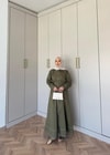 elbs-1630H&R ButikLina Gabardin Elbise Haki