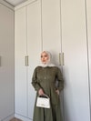 elbs-1630H&R ButikLina Gabardin Elbise Haki
