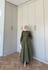 elbs-1630H&R ButikLina Gabardin Elbise Haki