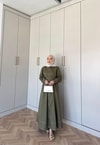 elbs-1630H&R ButikLina Gabardin Elbise Haki