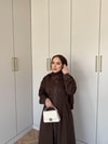 elbs-1630H&R ButikLina Gabardin Elbise Kahverengi