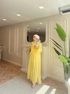 elbs-1667H&R ButikMelisa Ön Fırfırlı Şifon Elbise Sarı