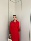 HR-2717H&R ButikMıs- Alara Çapraz Bağlamalı Elbise Kırmızı