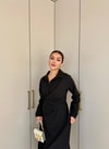 HR-2717H&R ButikMıs- Alara Çapraz Bağlamalı Elbise Siyah