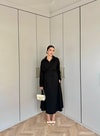 HR-2717H&R ButikMıs- Alara Çapraz Bağlamalı Elbise Siyah