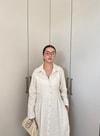 HR-2727H&R ButikMıs- Ehla Keten Elbise Bej