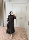 HR-0861H&R ButikMoi- Leisa Elbise Kahverengi