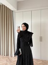 HR-0217H&R ButikNG-Epli Dantel Elbise Siyah