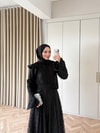 HR-0217H&R ButikNG-Epli Dantel Elbise Siyah