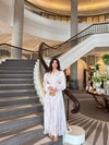 ELB-148H&R ButikNG-Softe Saten Elbise Beyaz Pembe