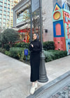 elbs-1507H&R ButikNurs Örgü Detaylı Elbise Siyah