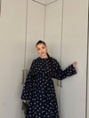 HR-0332H&R ButikPol-Eşila Puantiyeli Elbise Siyah