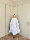 HR-0332H&R ButikPol-Eşila Puantiyeli Elbise Beyaz