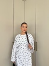 HR-0332H&R ButikPol-Eşila Puantiyeli Elbise Beyaz