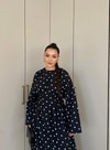 HR-0332H&R ButikPol-Eşila Puantiyeli Elbise Siyah