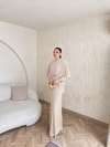 HR-1423H&R ButikQaş-  Aural Sandy Elbise Taş-Bej