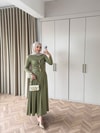 HR-0166H&R ButikQu-Desa Sandy Elbise Yeşil