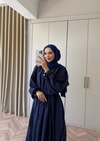HR-1390H&R ButikQu- Detayları Püsküllü Elbise Lacivert