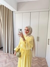 HR-1252H&R ButikQu - Duvas Modal Elbise Sarı