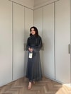 ELB-135H&R ButikQu-Lina Ponponlu Şifon Elbise Siyah