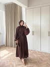 HR-0174H&R ButikQu- Olivia Elbise Acı Kahve