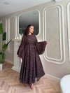 HR-1175H&R ButikQu- Yeni Desen Selen Elbise Kahve