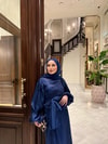 elbs-1522H&R ButikSamir Şifon Elbise Saks Mavisi