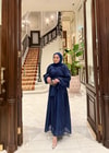 elbs-1522H&R ButikSamir Şifon Elbise Saks Mavisi